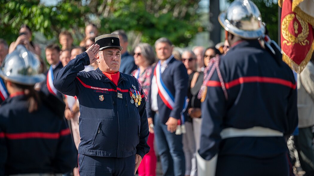 Le lieutenant colonel Bisone, chef du groupement centre