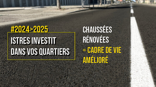 Photo route goudron - Istres invetsit dans vos quartiers 
