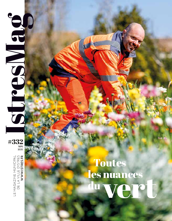 istres mag 332 photo de couvetrure avec jardinier homme dans jardin 