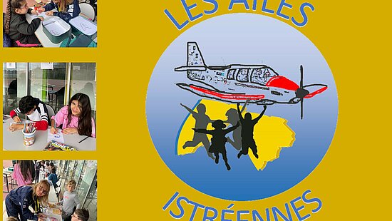 illustration avec logo de l'association les ailes istréennes