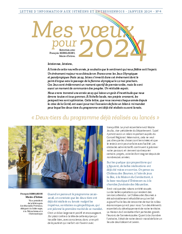 Lettre du maire janvier 2024 à télécharger 