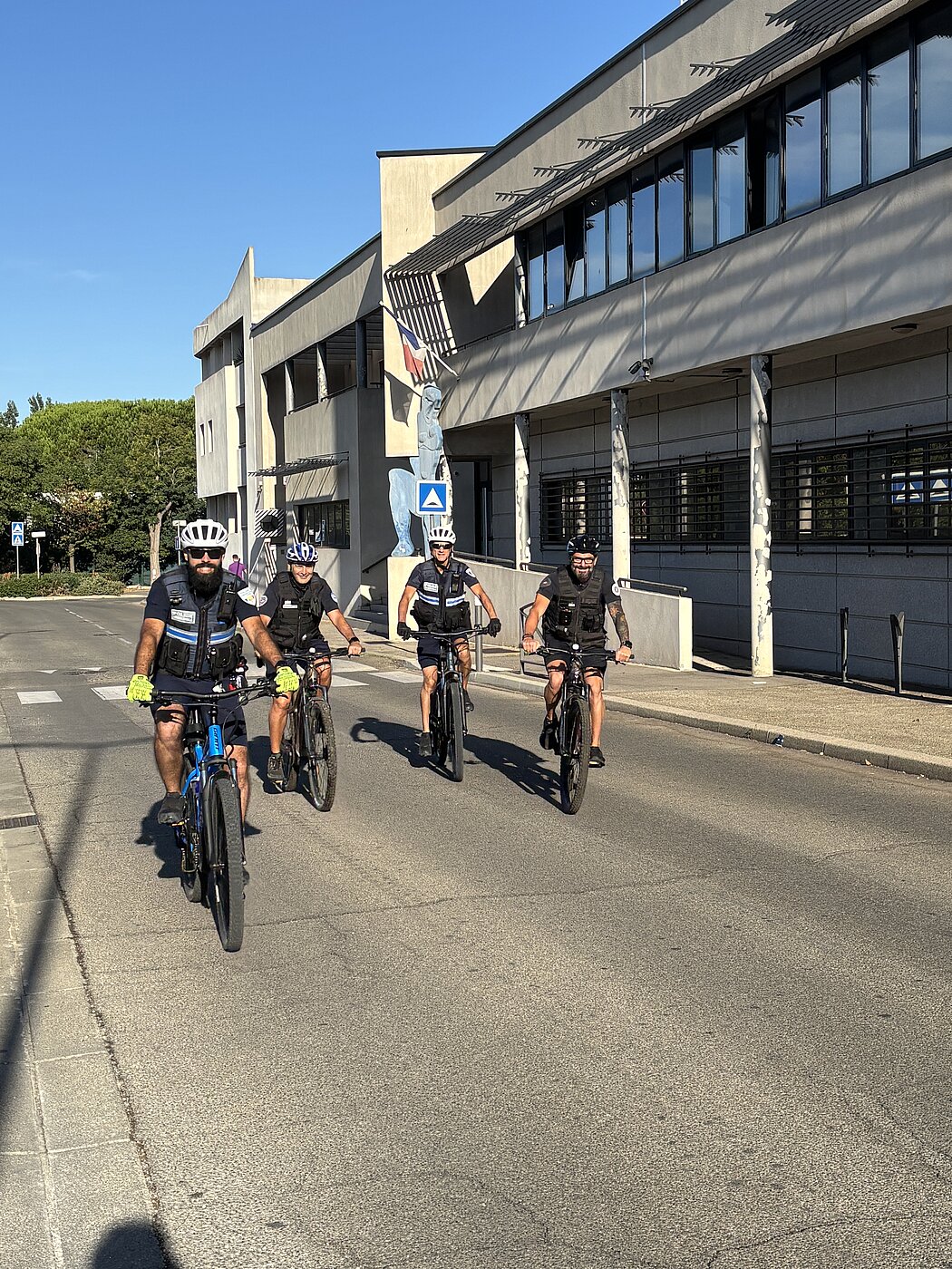 les 4 vététistes au départ